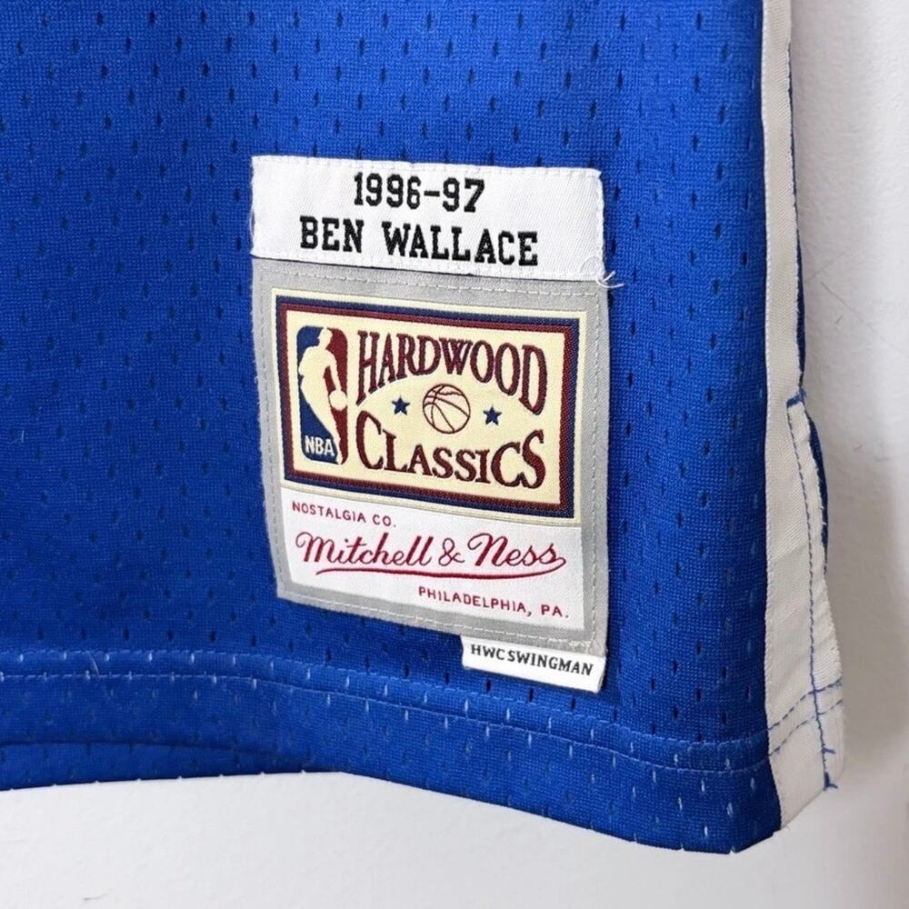 Washington Bullets Ben Wallace #30 Mitchell & Ness 1996/97 NBA Jersey Size M - Picture 6 of 10